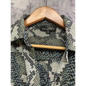 Suzanne Betro Plus SZ  2XL Wrap Lightweight Blouse Faux Snakeskin